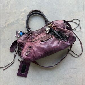 Vintage balenciaga purple city bag